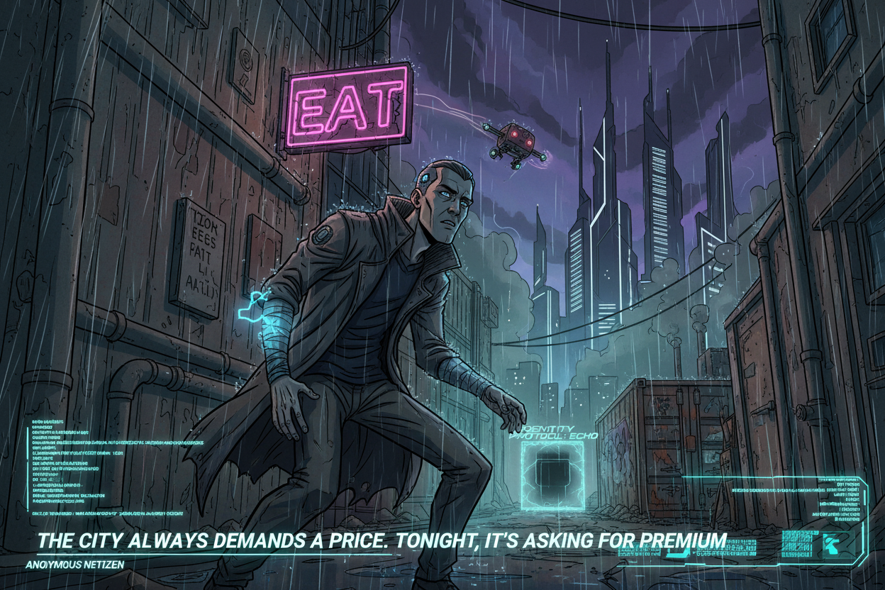 Illustration for The Neon Rain of Sector 7